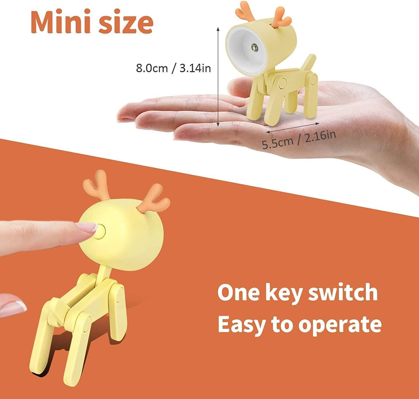 Mini LED Desk Lamp- Cute Deer Shape Night Light