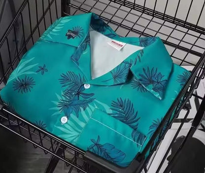 Men's Short Sleeve Tropical Print