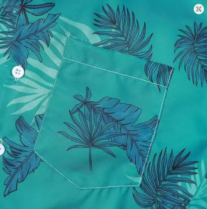 Men's Short Sleeve Tropical Print